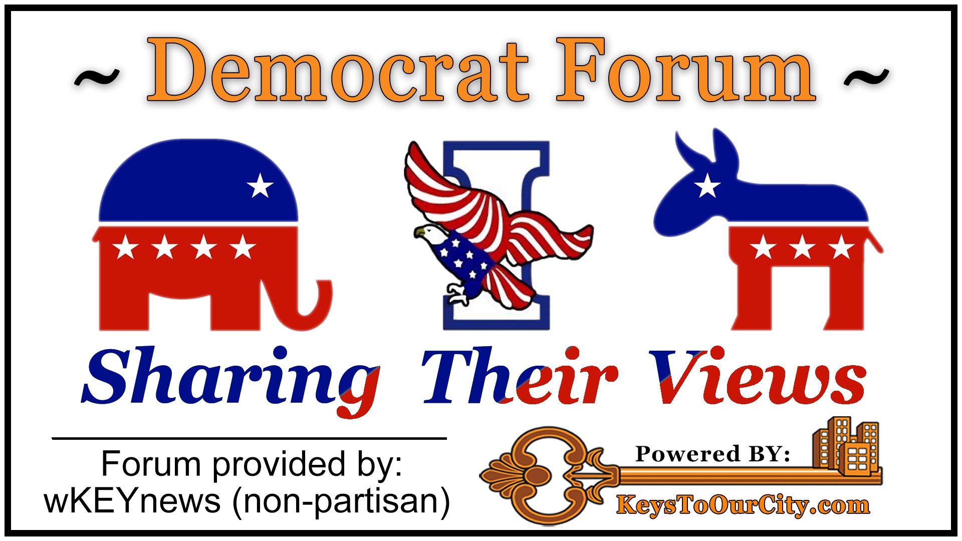 Wkey news democrat forum icon header powered by keys to our city.com