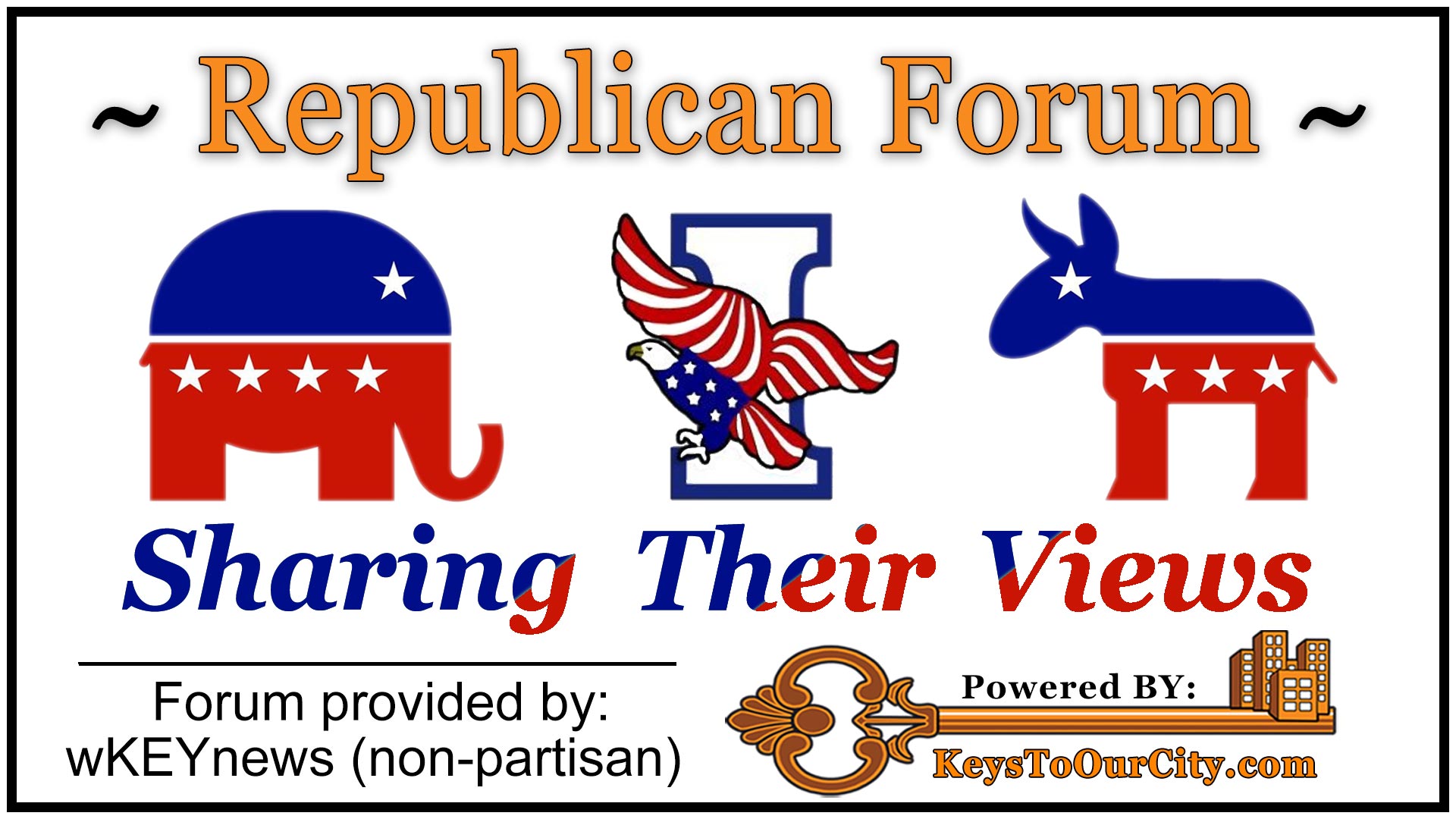 Wkey news Republican forum icon header powered by keys to our city.com